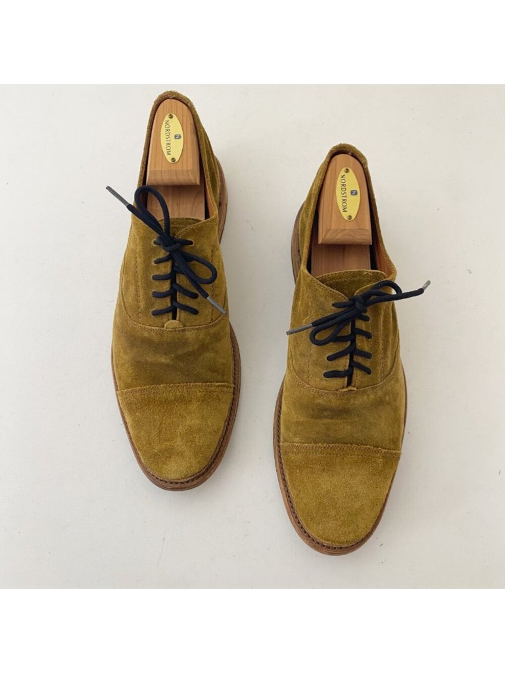 Frye Paul Bal Oxfords Shoes Suede Tan Brown